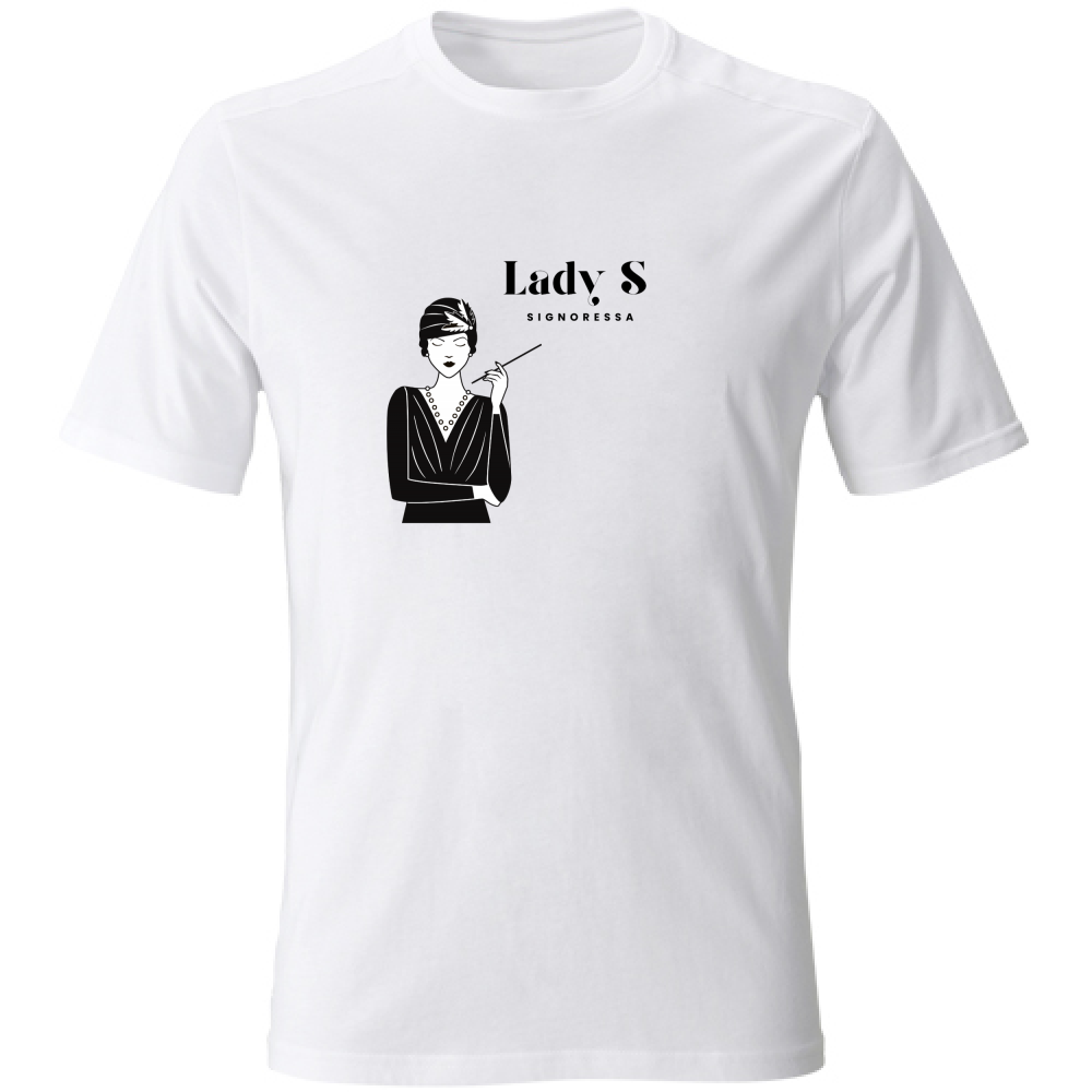 T-Shirt Unisex T shirt Angloveneta Signoressa Bianca Hoplix