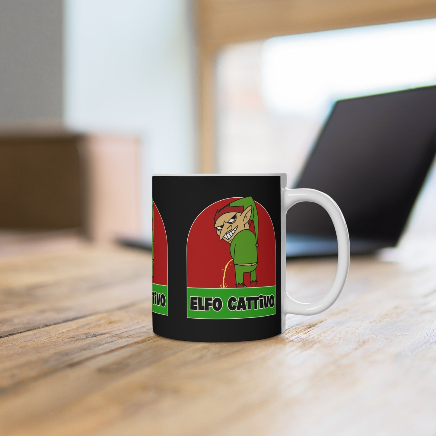 Tazza Natale Cattivo Elfo Cattivo Printify