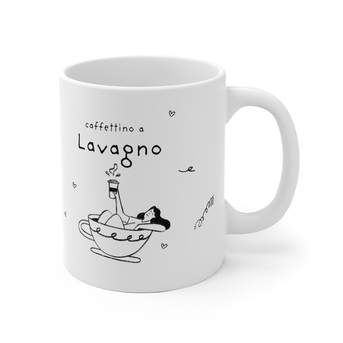 Tazza caffè bianca 325ml Lavagno Printify