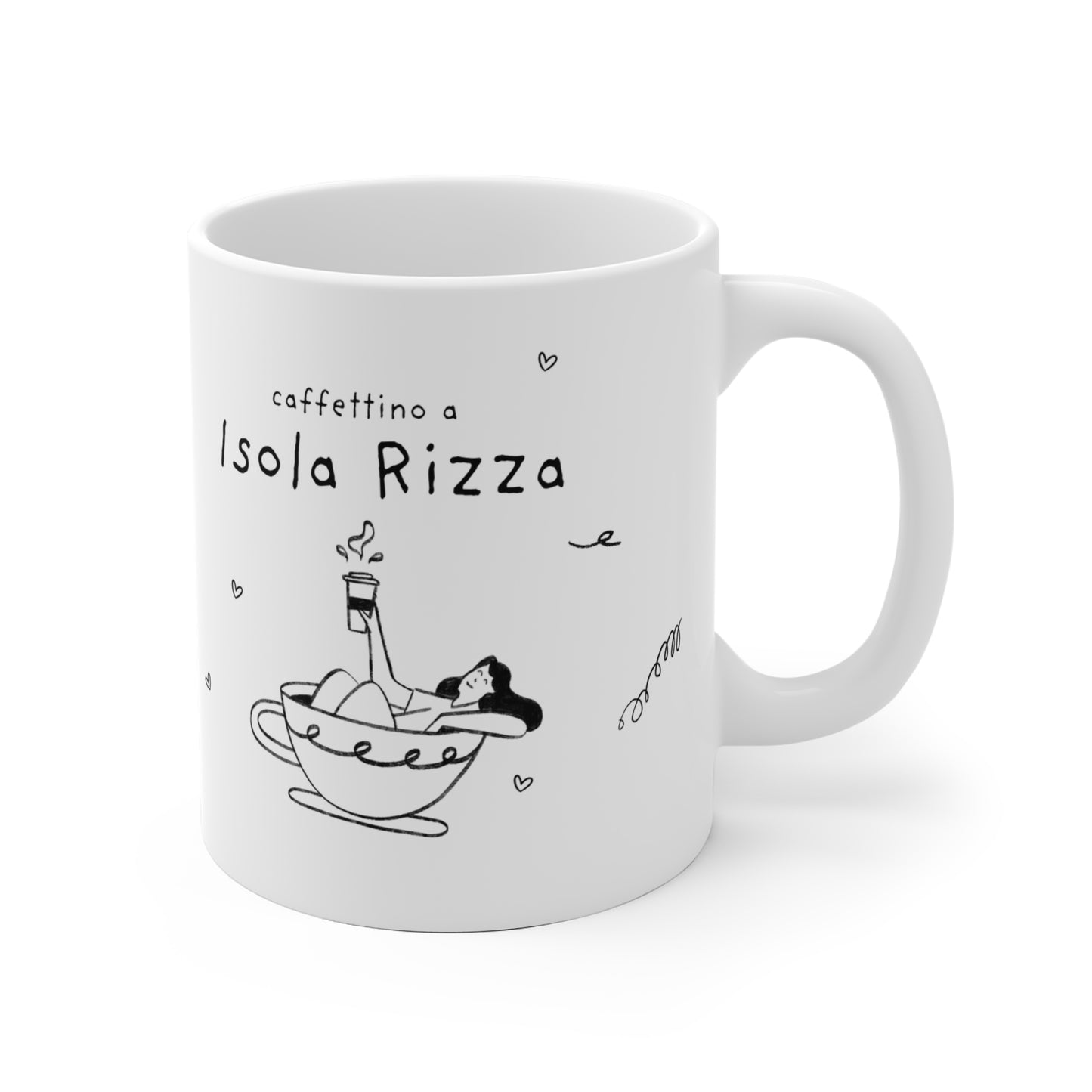 Tazza caffè bianca 325ml Isola Rizza Printify
