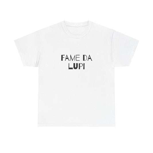 T-shirt bianca p&o fame da lupi Printify