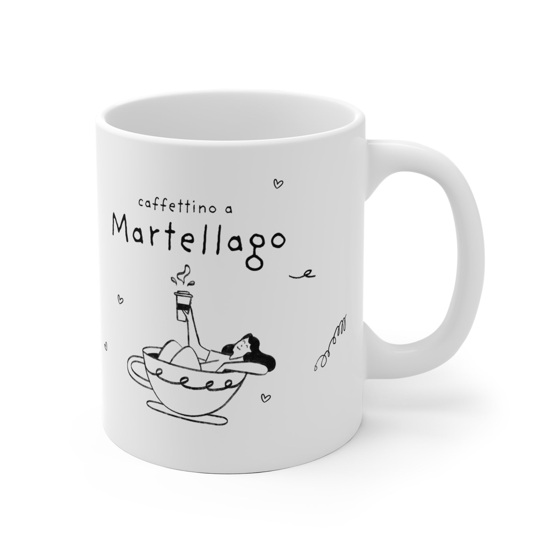 Tazza caffè bianca 325ml Martellago Printify