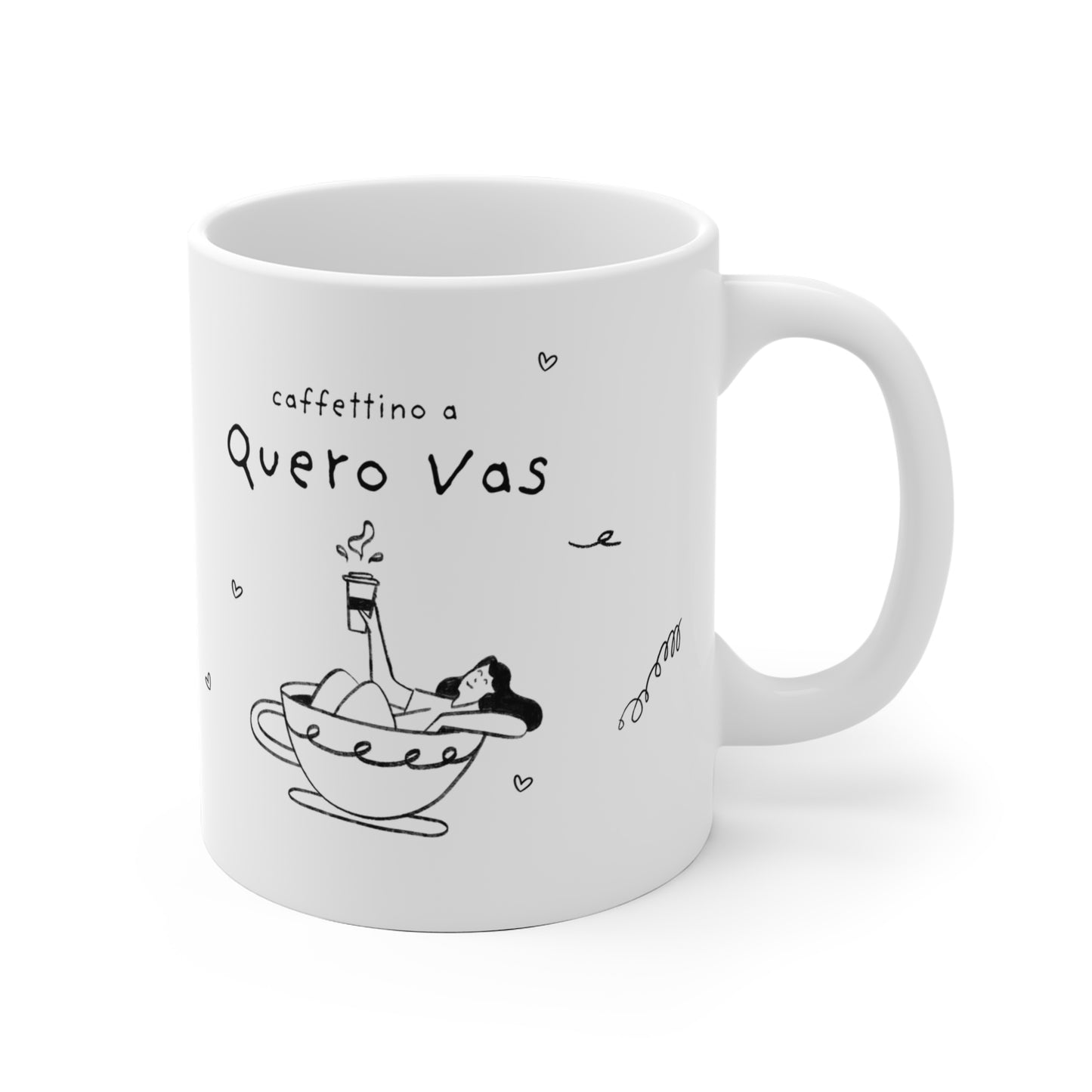 Tazza caffè bianca 325ml Quero Vas Printify