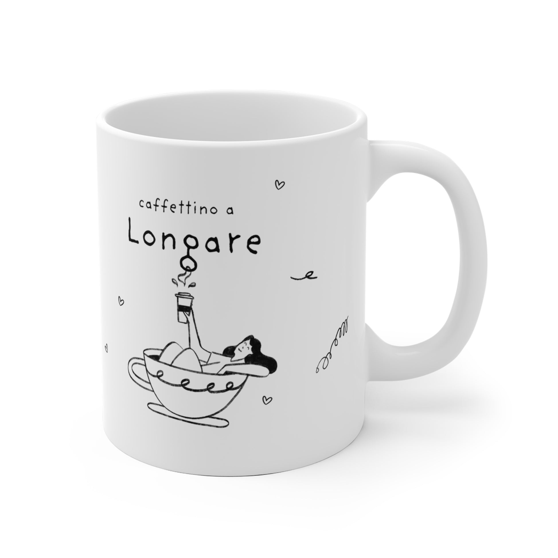 Tazza caffè bianca 325ml Longare Printify