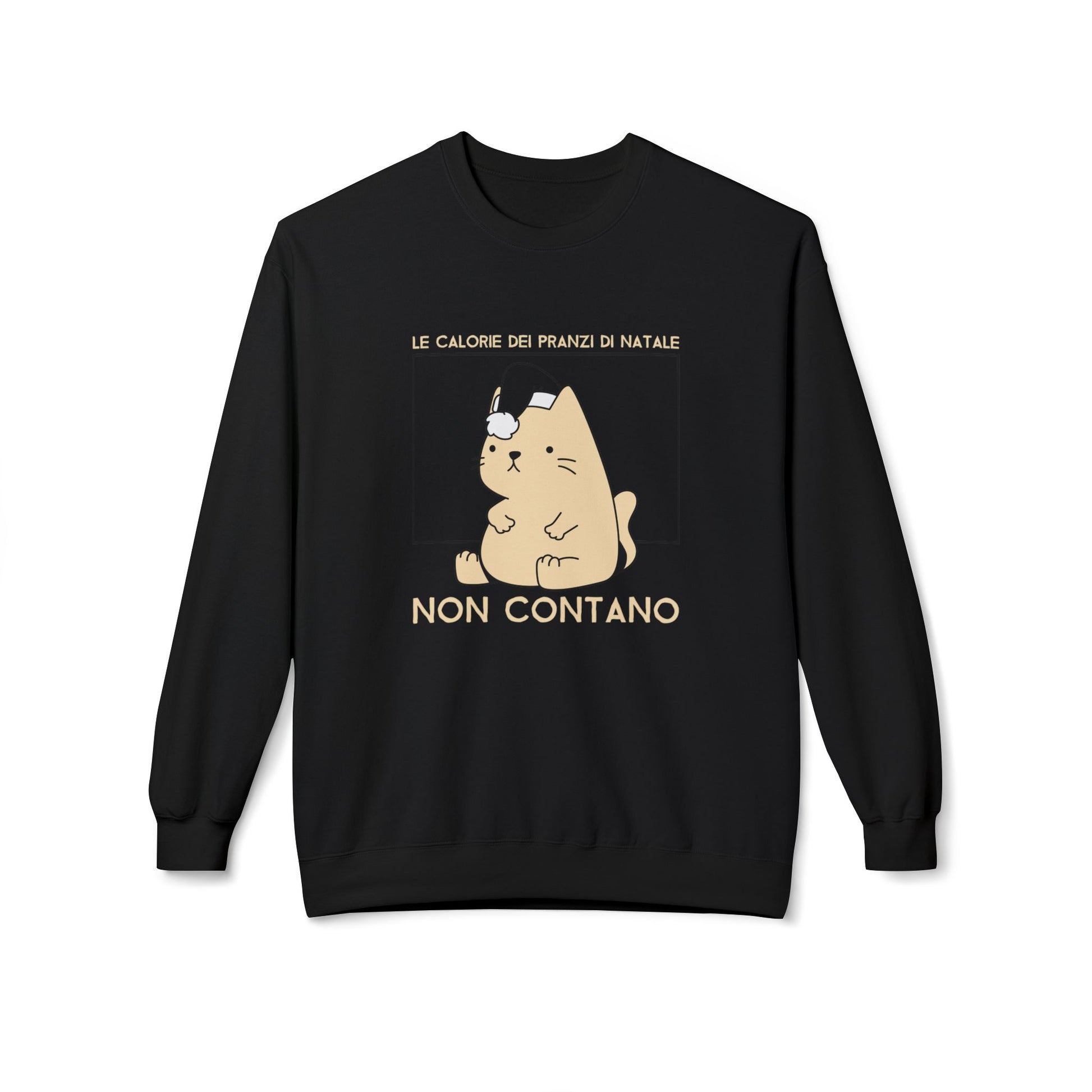 Felpetta Natale Cattivo Calorie Nero Printify