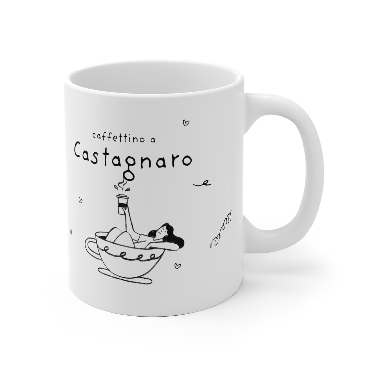 Tazza caffè bianca 325ml Castagnaro Printify