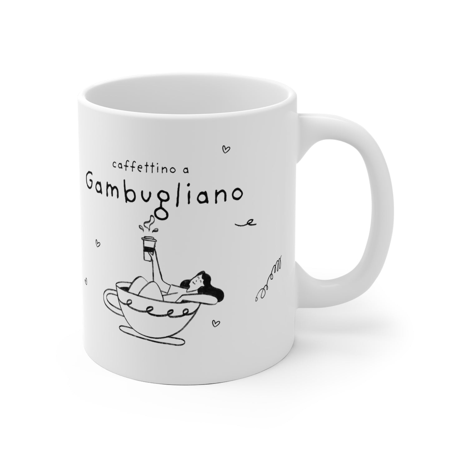 Tazza caffè bianca 325ml Gambugliano Printify