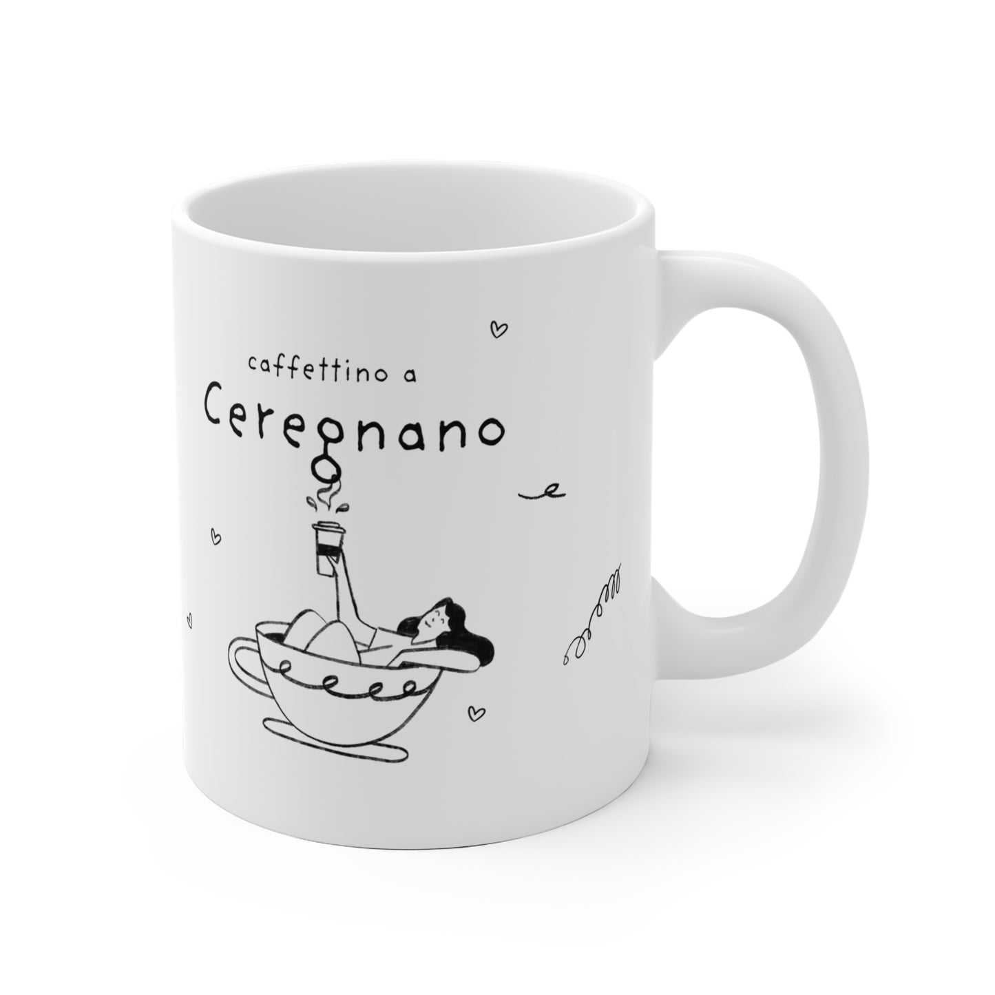 Tazza caffè bianca 325ml Ceregnano Printify
