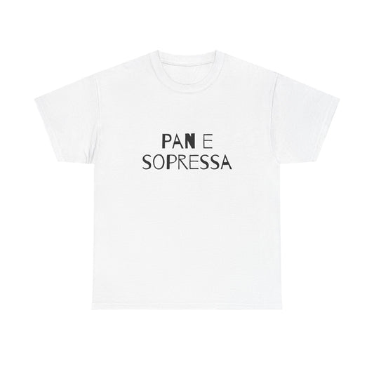 T-shirt bianca p&o pan e sopressa Printify