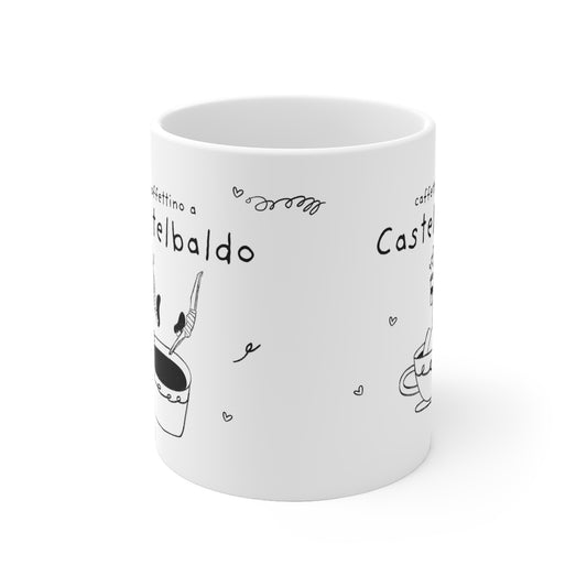 Tazza caffè bianca 325ml Castelbaldo Printify