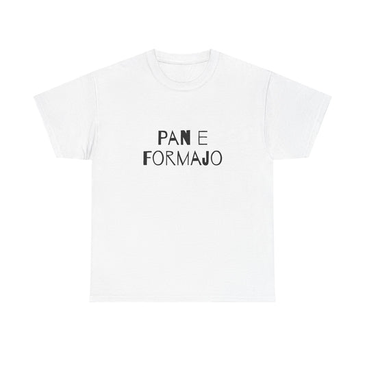 T-shirt bianca p&o pan e formajo Printify