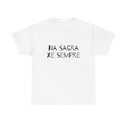 T-shirt bianca p&o na sagra xe sempre Printify