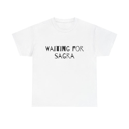 T-shirt bianca p&o waiting for sagra Printify