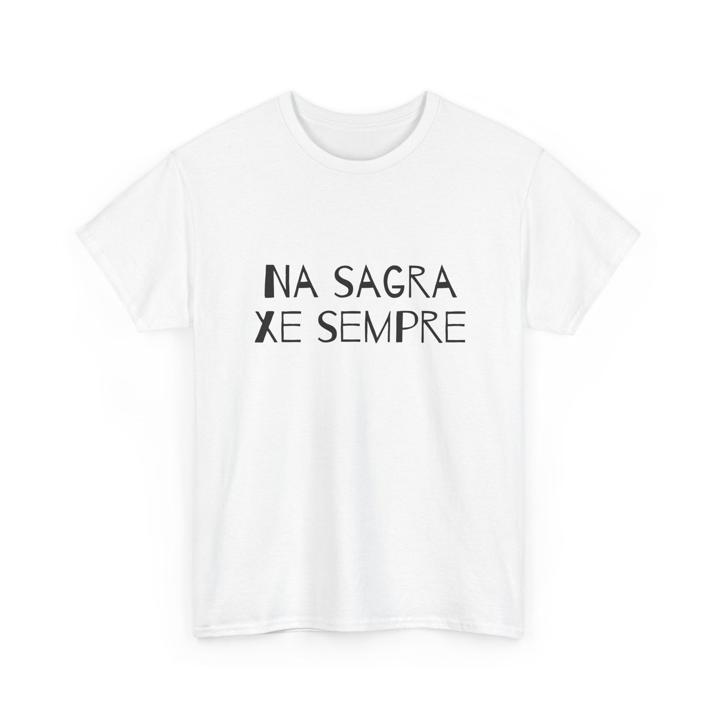 T-shirt bianca p&o na sagra xe sempre Printify