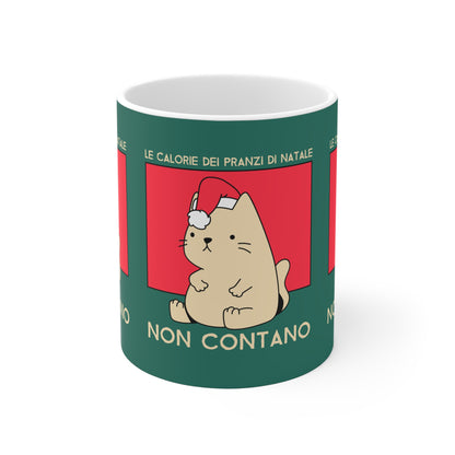 Tazza Natale Cattivo Calorie non contano Printify