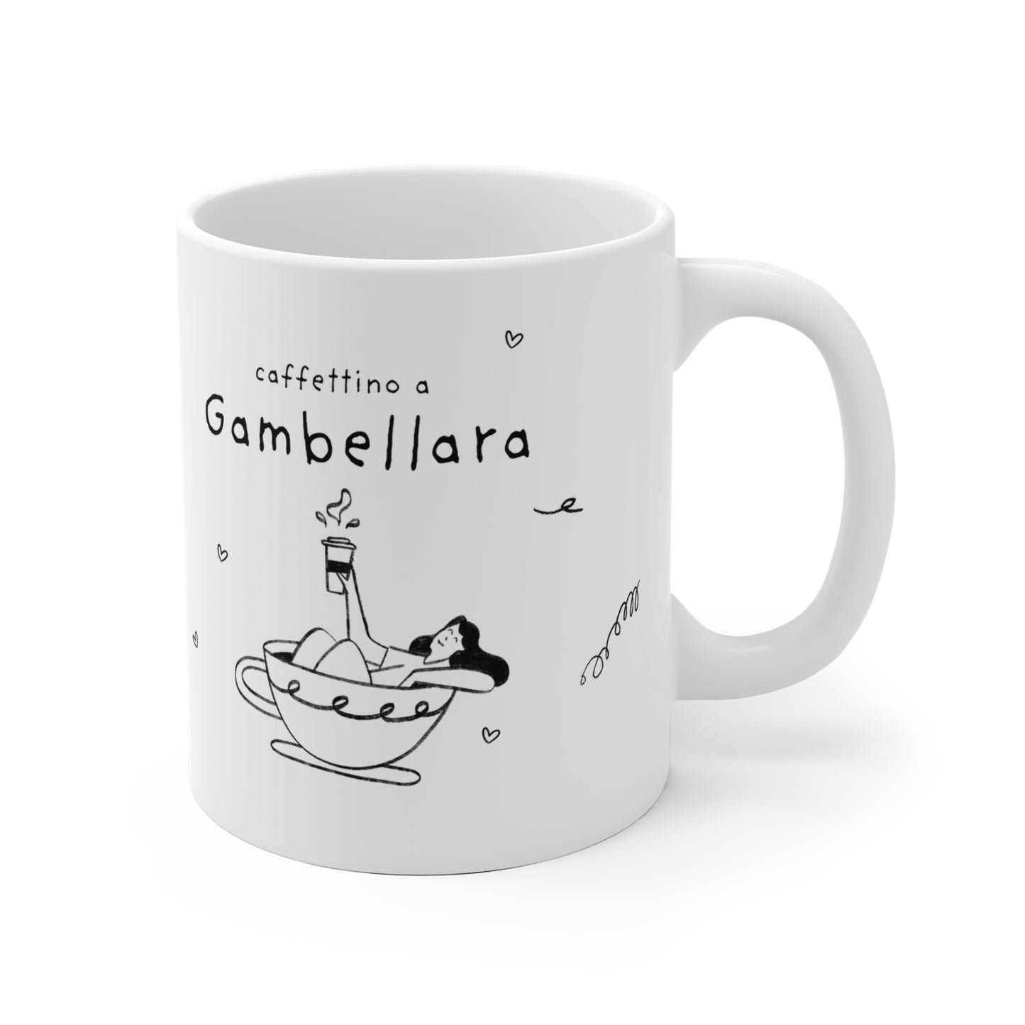 Tazza caffè bianca 325ml Gambellara Printify
