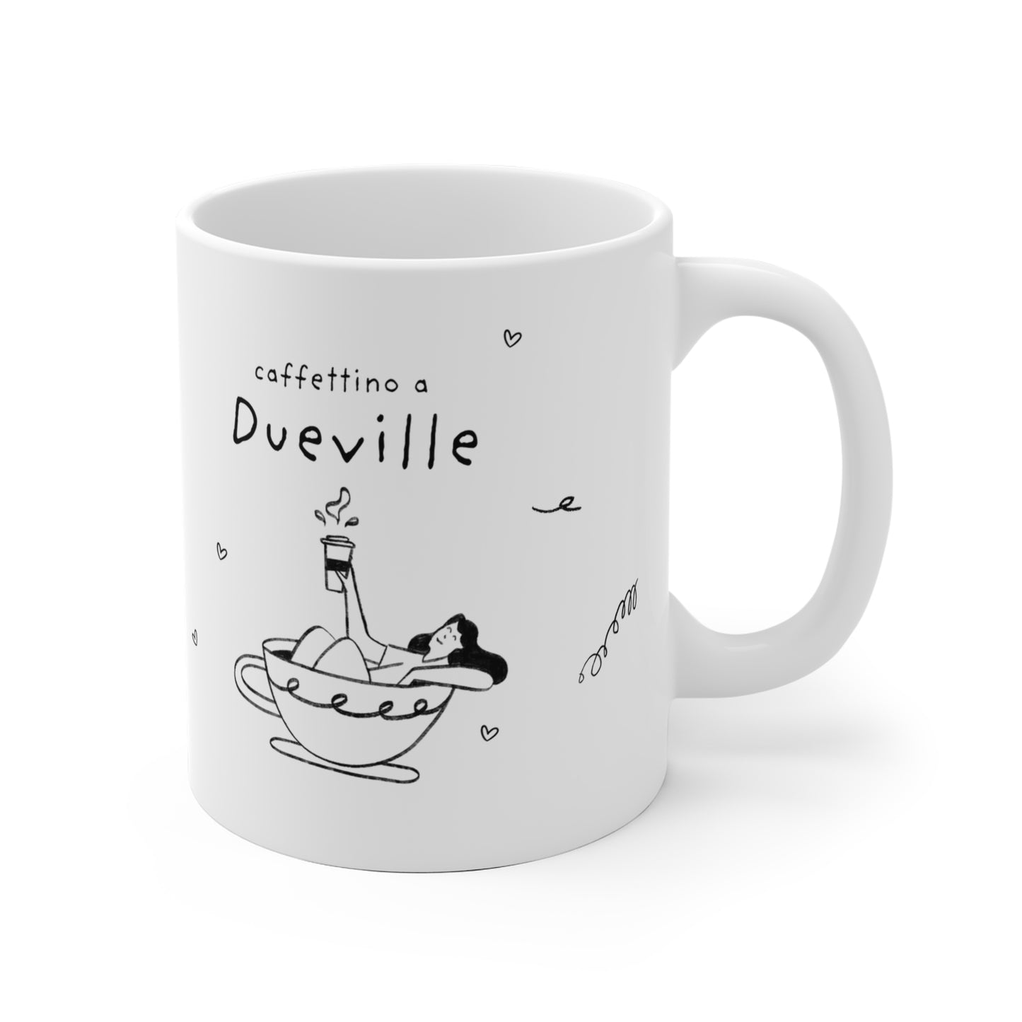 Tazza caffè bianca 325ml Dueville Printify