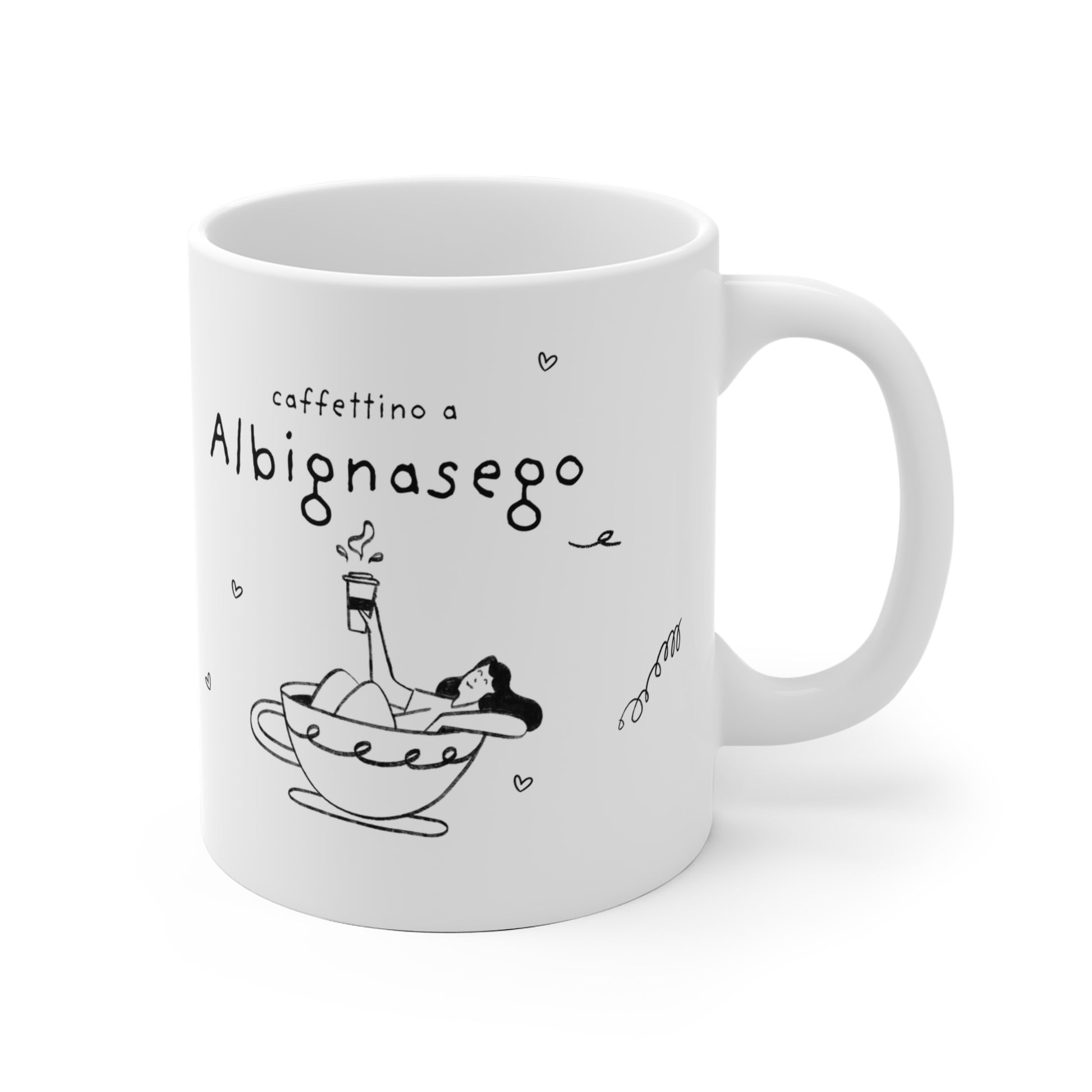 Tazza caffè bianca 325ml Albignasego Printify