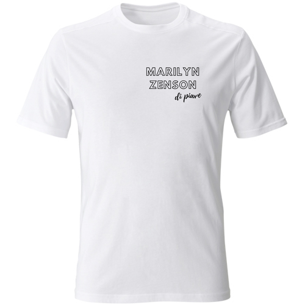 T-Shirt Unisex T shirt Marylin Zenson di Piave Bianca Hoplix