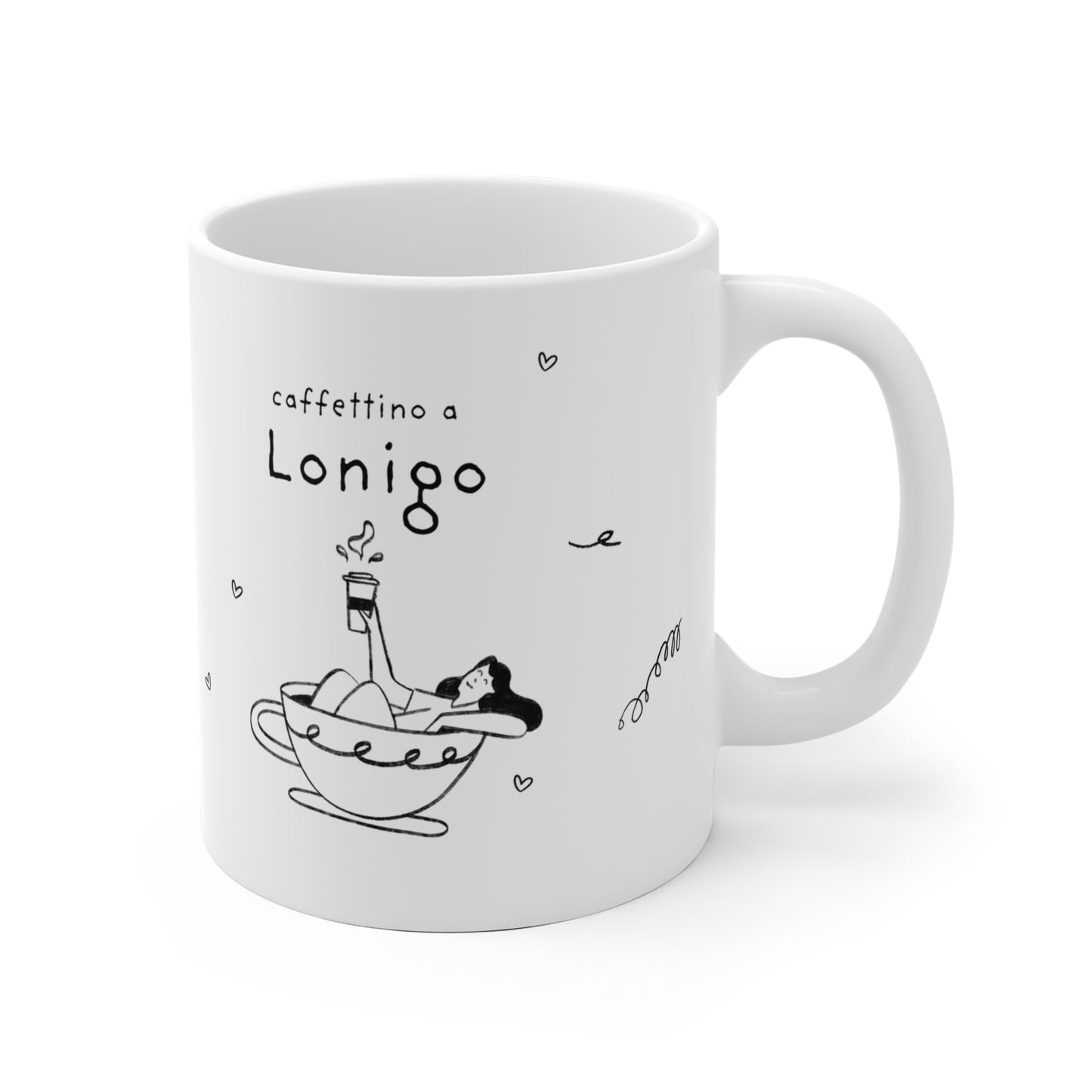 Tazza caffè bianca 325ml Lonigo Printify