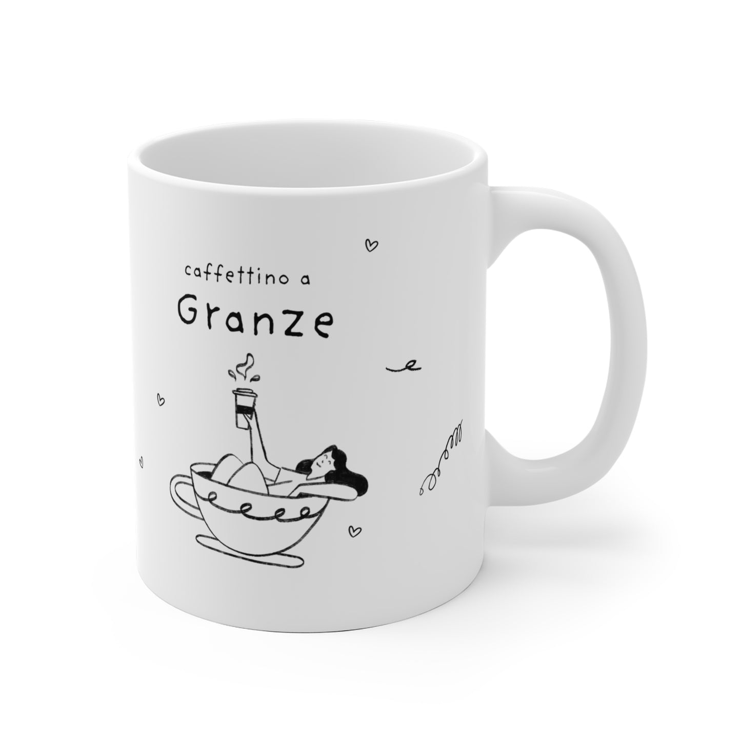 Tazza caffè bianca 325ml Granze Printify