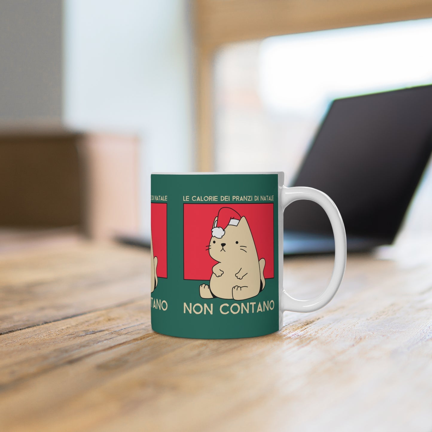 Tazza Natale Cattivo Calorie non contano Printify