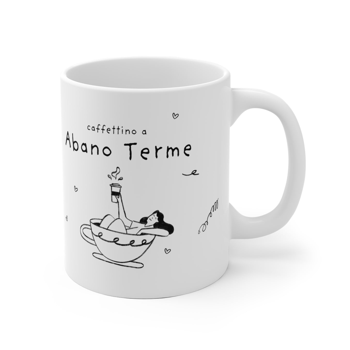 Tazza caffè bianca 325ml Abano Terme Printify