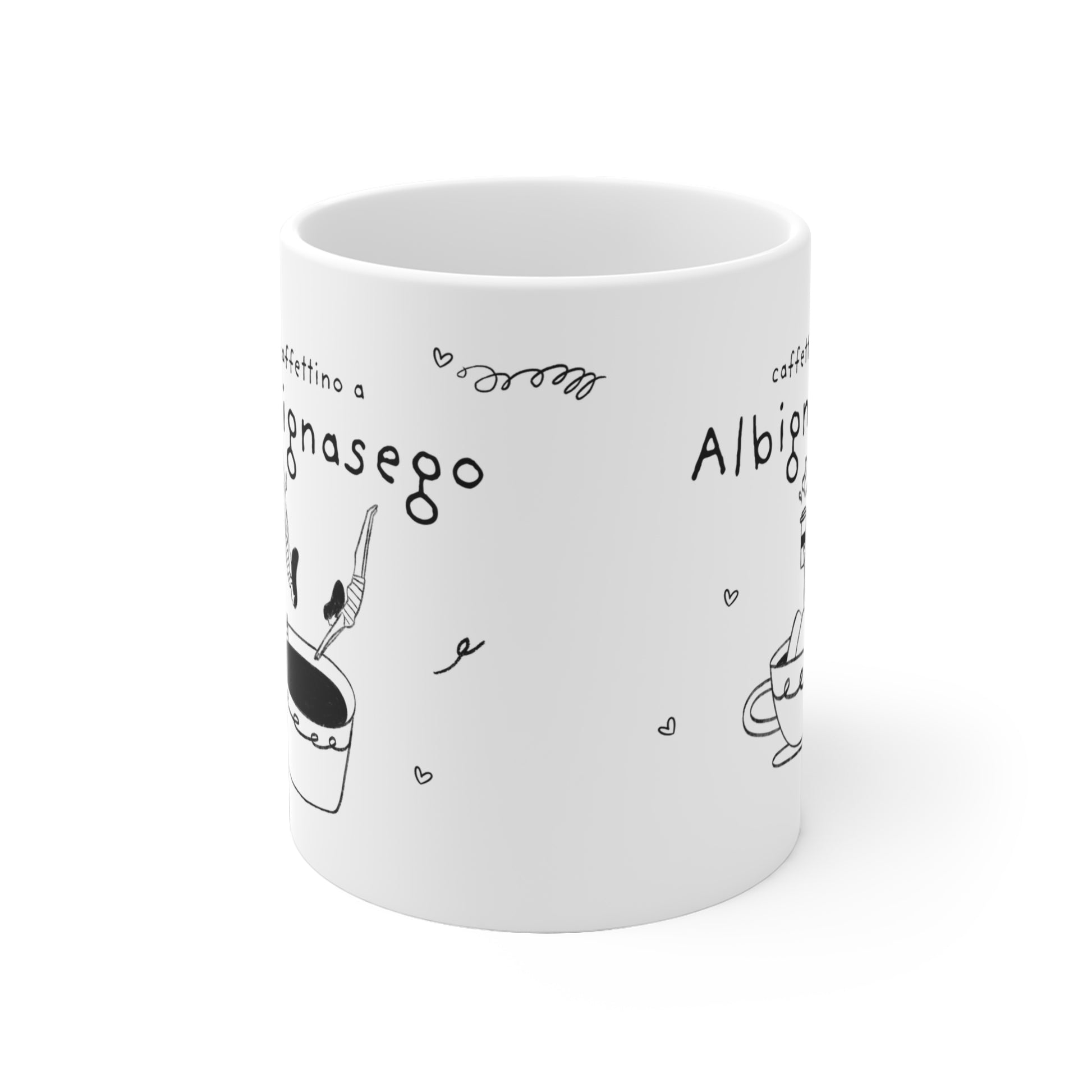 Tazza caffè bianca 325ml Albignasego Printify