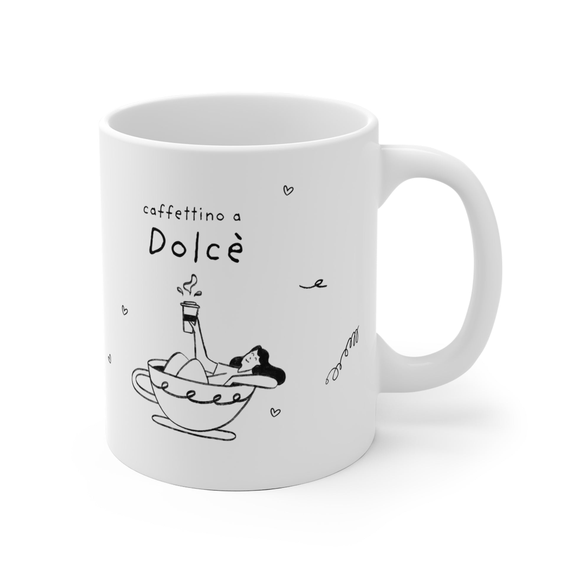 Tazza caffè bianca 325ml Dolcè Printify