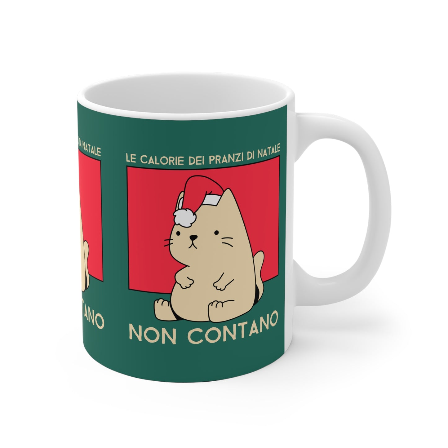 Tazza Natale Cattivo Calorie non contano Printify