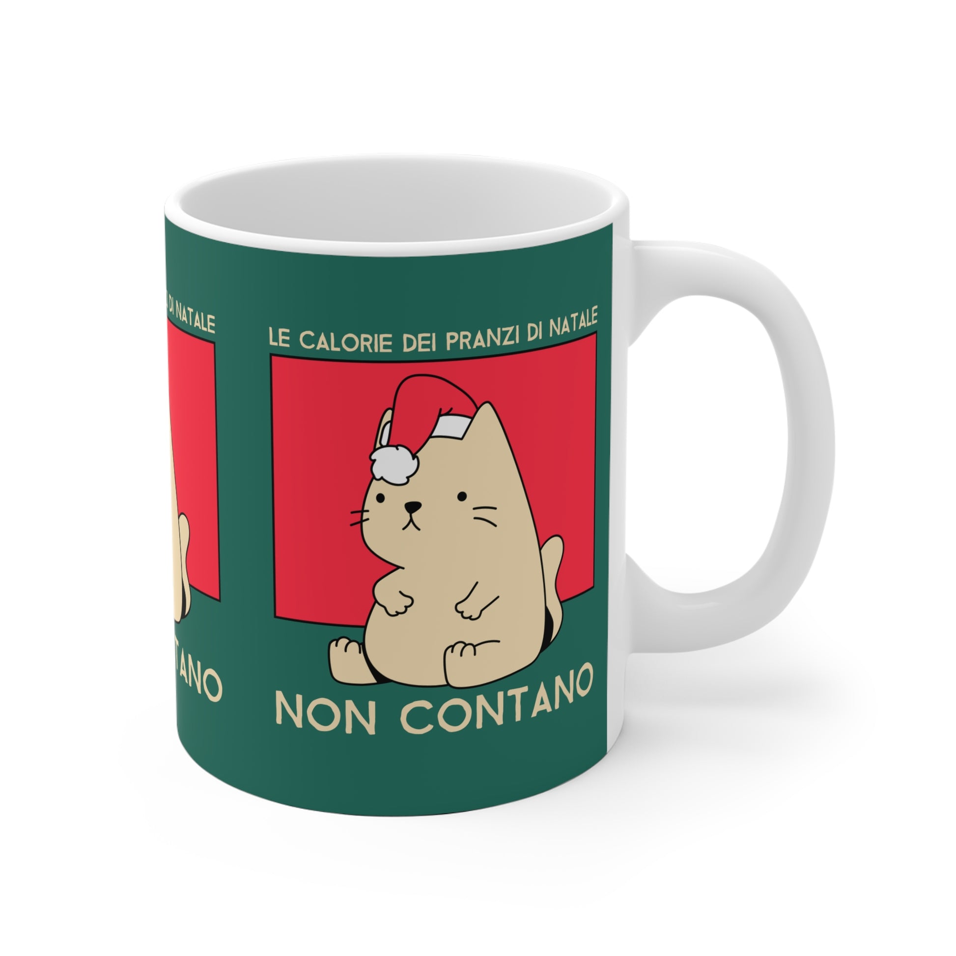 Tazza Natale Cattivo Calorie non contano Printify