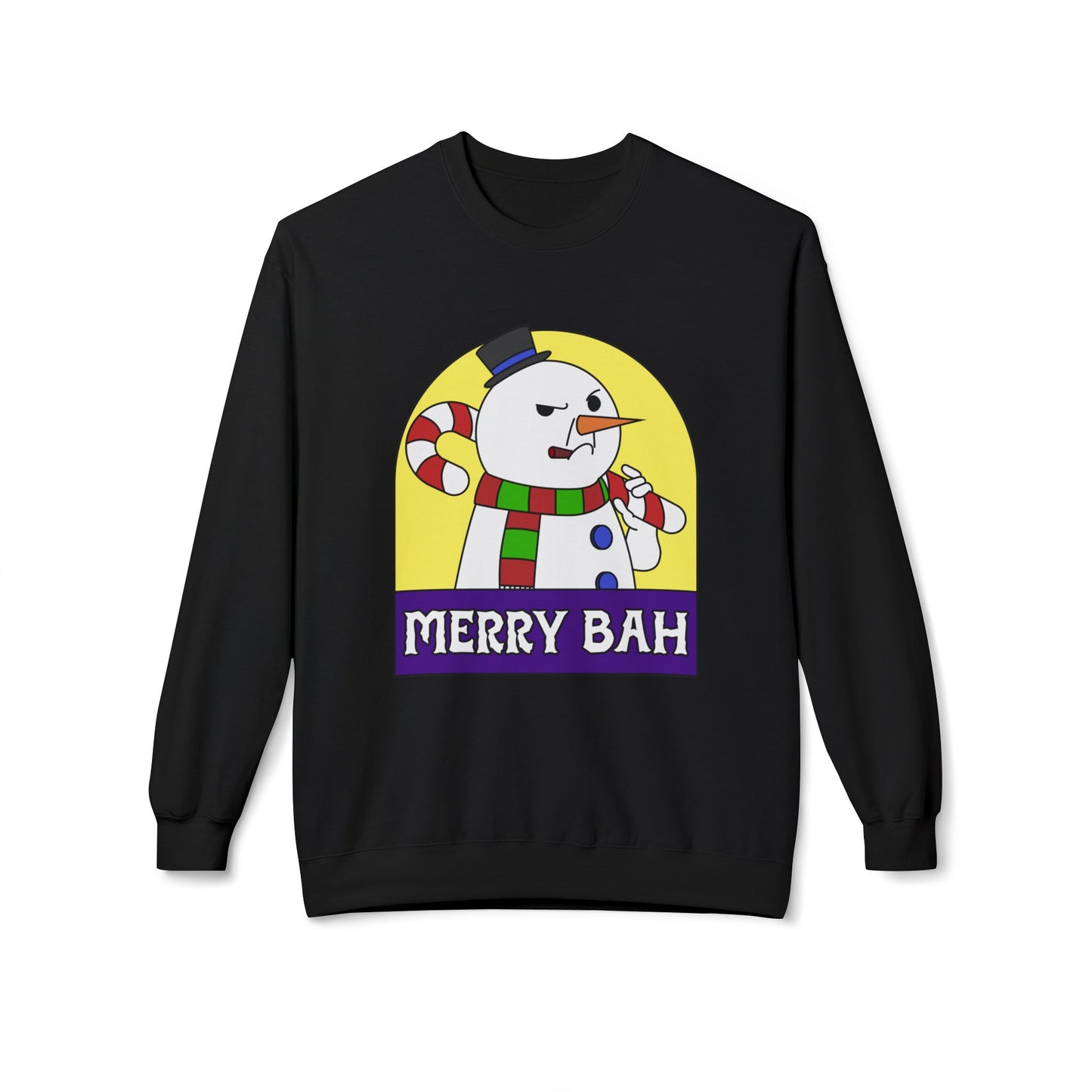 Felpetta Natale Cattivo Bah nera Printify