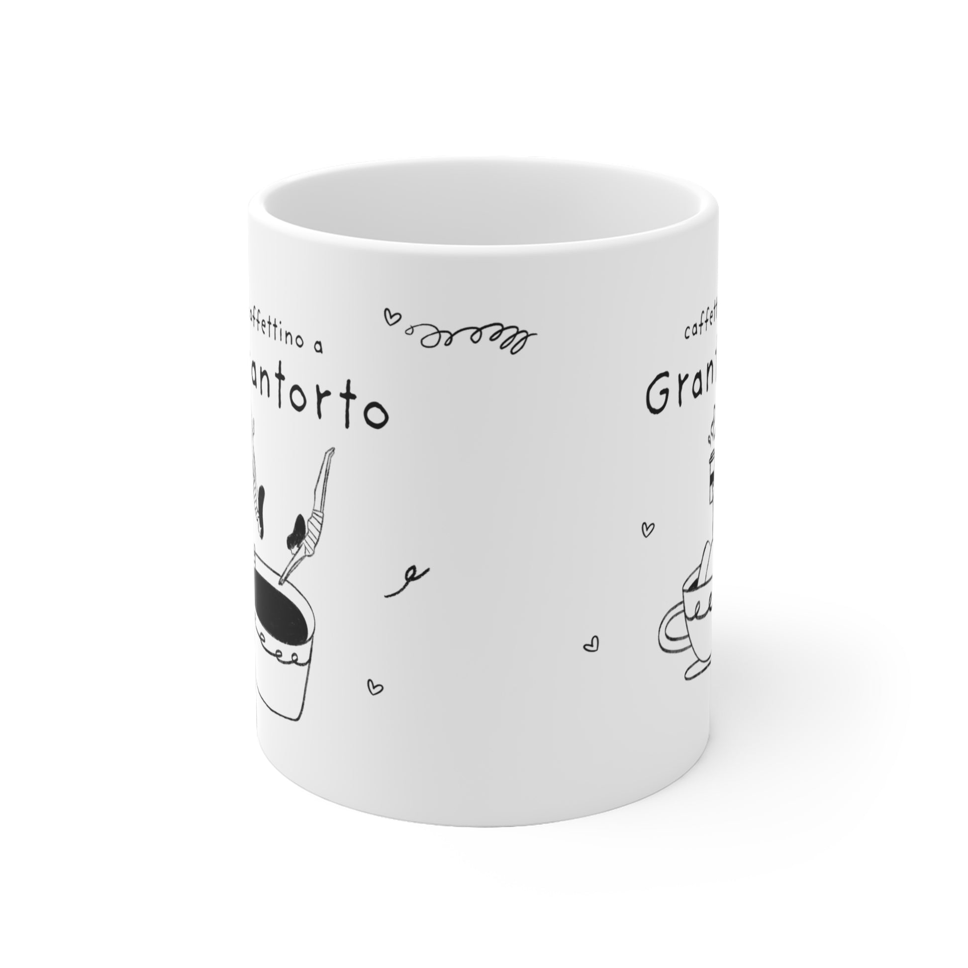 Tazza caffè bianca 325ml Grantorto Printify