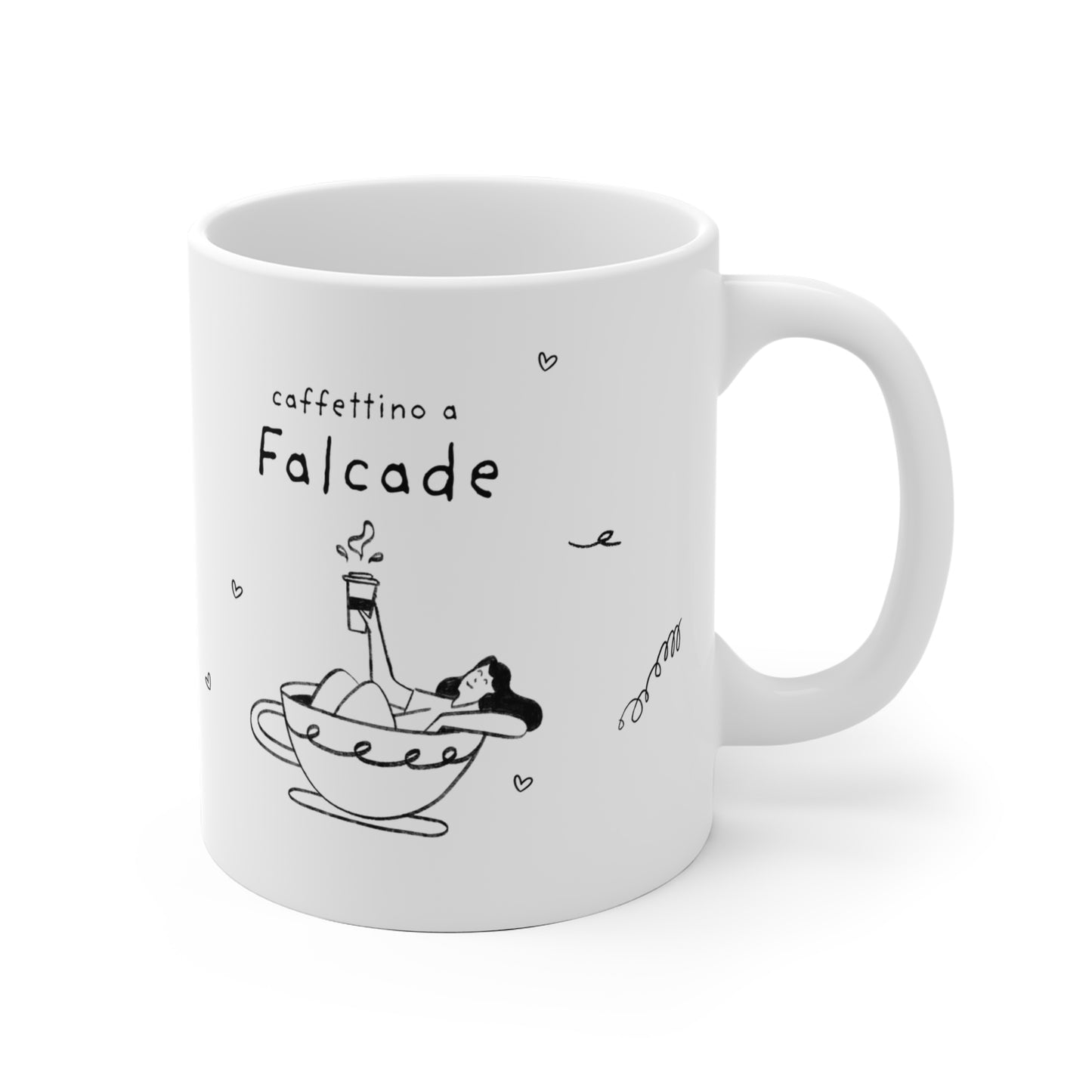 Tazza caffè bianca 325ml Falcade Printify